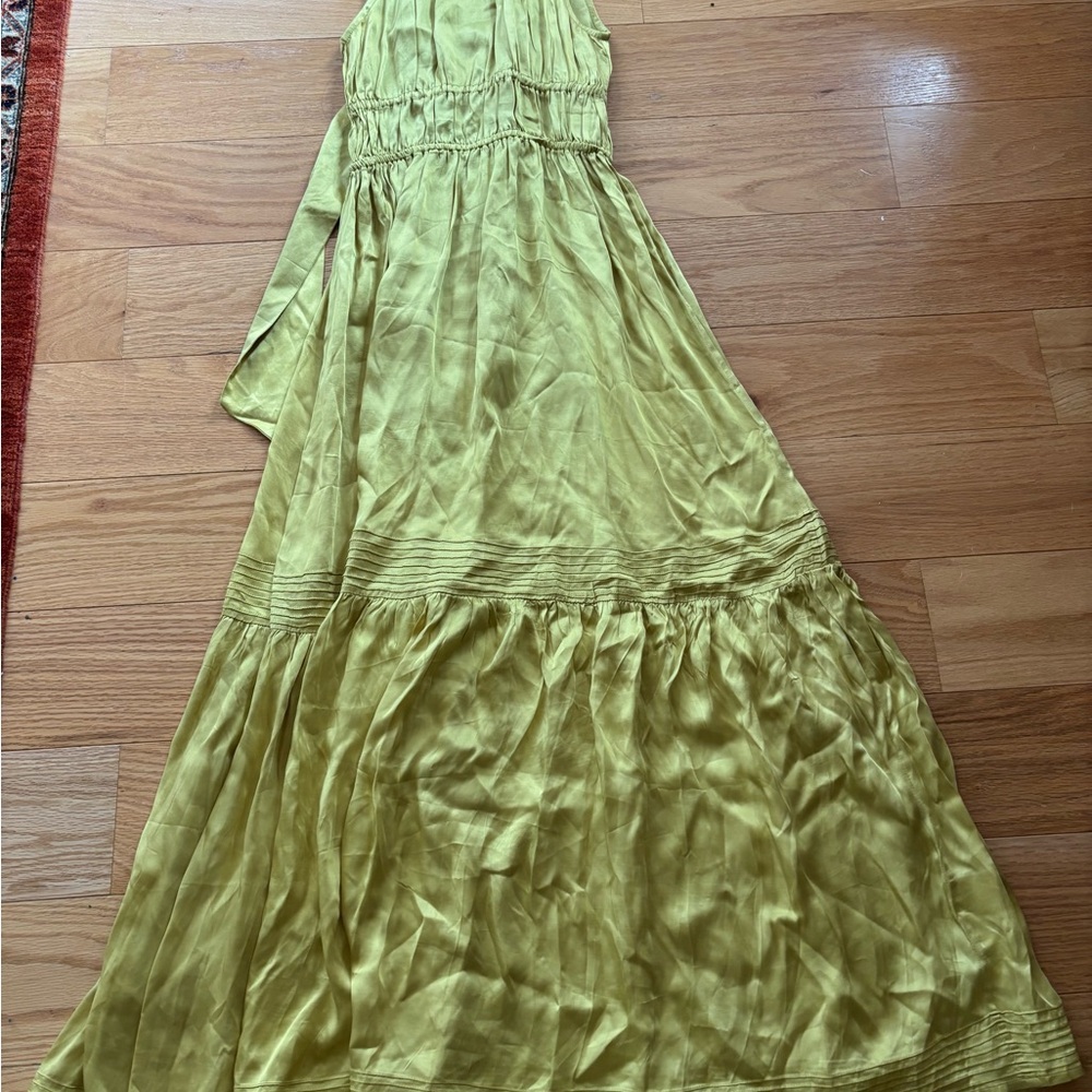 Cleobella satin halter maxi dress with tie bow back. New without tags